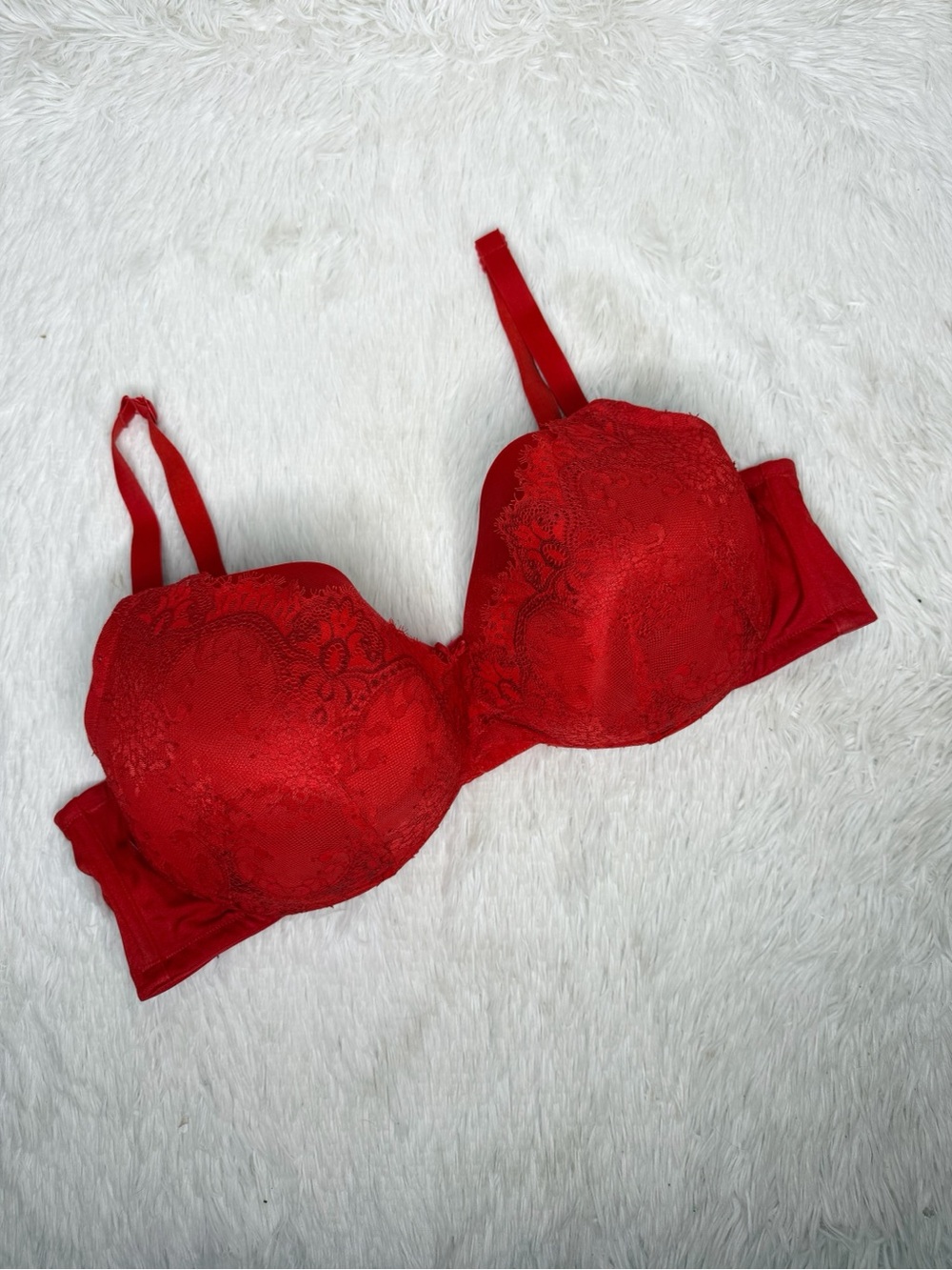 CACIQUE / red lace smooth balconette bra / 46DD